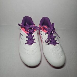 DSG Girls Youth Soccer Cleats Size 3.5 White Pink Purple Speed Vipor